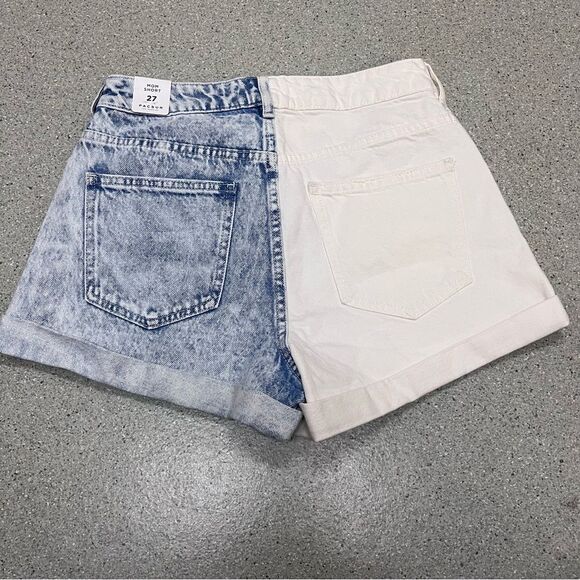 PacSun Eco Two-Tone Mom Shorts Denim White Jean 27 - Picture 4 of 7